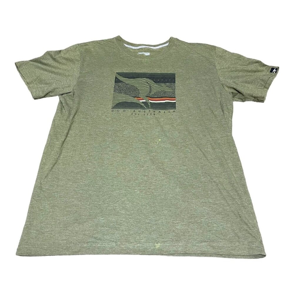 Doo Australia TShirt Kangaroo Mens Large Green Distressed Lounge Graphic Tee